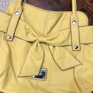 Yellow Bow Accent Handbag